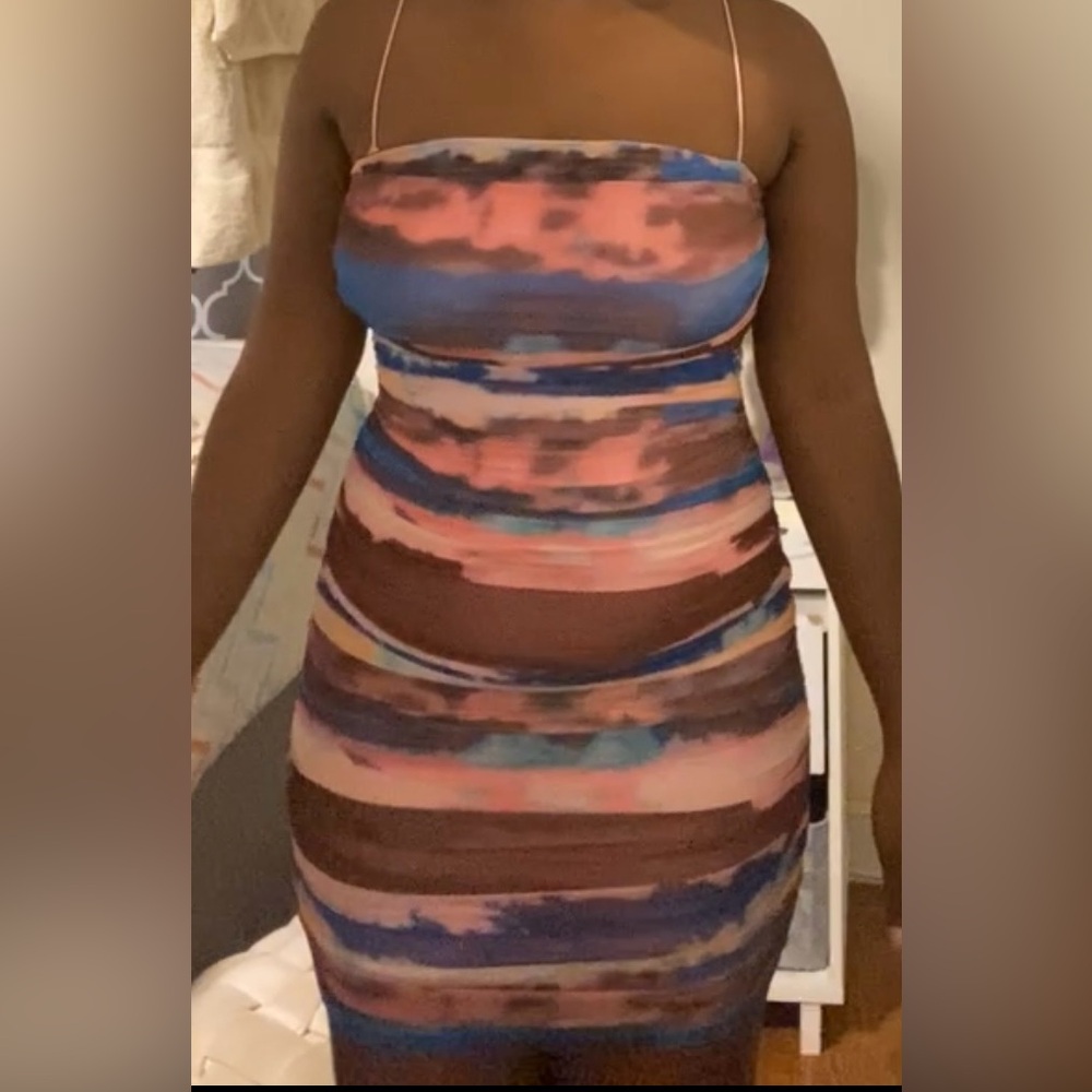 Oh Polly mesh/ rushed mini dress